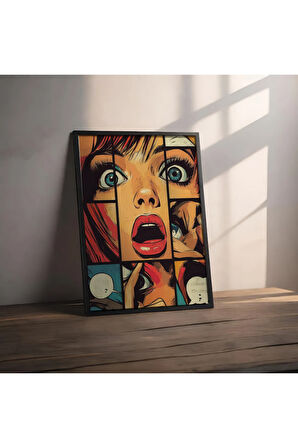 Dekoratif Çerçevesiz Poster Pop Art Çizgi Roman Çerçevesiz Tablo