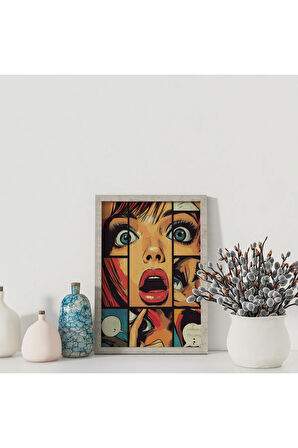 Dekoratif Çerçevesiz Poster Pop Art Çizgi Roman Çerçevesiz Tablo