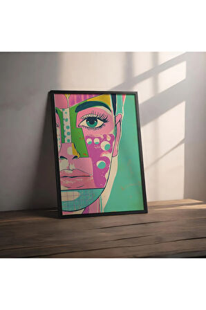 Dekoratif Çerçevesiz Poster Pop Art Yüz Çerçevesiz Tablo