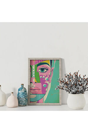 Dekoratif Çerçevesiz Poster Pop Art Yüz Çerçevesiz Tablo
