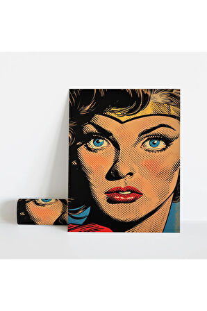 Dekoratif Çerçevesiz Poster Pop Art Taçlı Kadın Çerçevesiz Tablo
