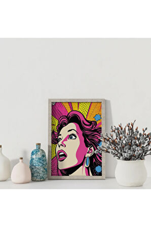 Dekoratif Çerçevesiz Poster Pop Art Comic Women Çerçevesiz Tablo