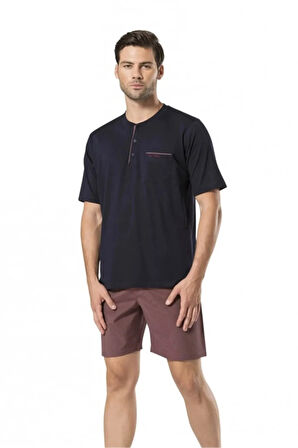 Erkek Bordo Uzun & Şortlu Pijama Robdöşambır 5'li  Damat Çeyiz Seti R.O.5.Z.5.E.6.0.L.T.