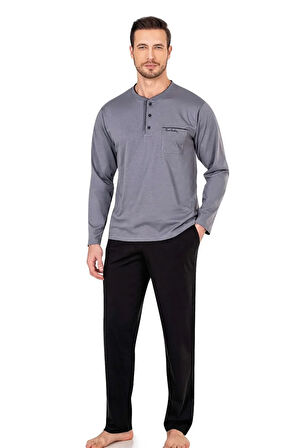Erkek Siyah Penye Pijama & Robdöşambır 3'lü Çeyiz Seti R.O.5.6.Z.E.Pİ.E.R...L.T.