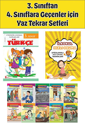 3.Sınıftan 4.Sınıfa Geçenler İçin  Hızlı Okuma ile Türkçe Etkinlik Kitabım+10 lu Hikaye Seti 2