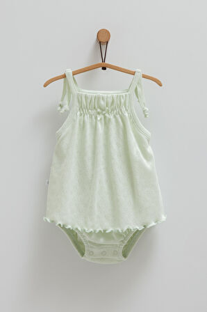 Kız Bebek 2'li Jile Yeşil Askılı Şortlu