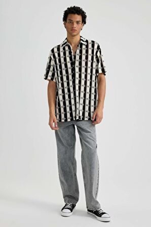 DeFacto Regular Fit Desenli Kısa Kollu Gömlek B6352AX23HSER105