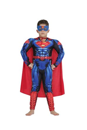 Süperman Kaslı Çocuk Kostümü