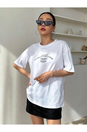 Unisex Clarıty And Candor Baskılı Tasarım Tshirt