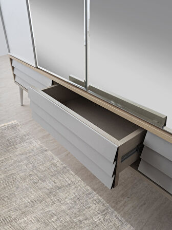 Asil 4 Kapaklı Aynalı Elbise Dolabı Gardrop 180x51x200cm