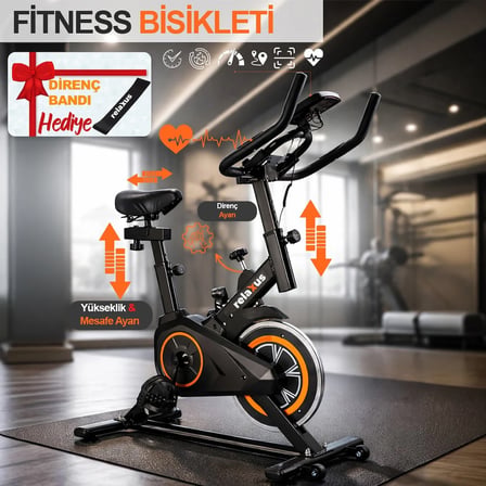 Dikey Ev Fitness Bisikleti LED Ekran Kardiyo Egzersiz Aleti Spinning Bike Nabız Direnç Lastiği Hediy