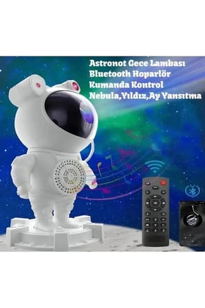 Gökyüzü Gece Lambası Zamanlama Kumandalı Astronot Robot Tasarım Bluetooth Hoparlör