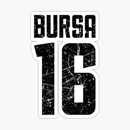 16 BURSA Sticker Yapıştırma Oto Etiket 17cm