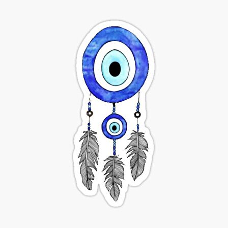 18 CM Nazar Boncuğu Sticker Duvar Etiket Araba Yapıştırma M9