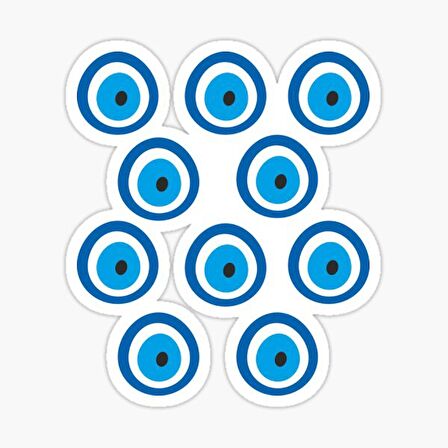 18 CM Nazar Boncuğu Sticker Duvar Etiket Araba Yapıştırma M17