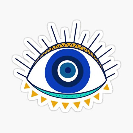 18cm Nazar Boncuğu Sticker Araba Duvar  Yapıştırma Etiket Mf1