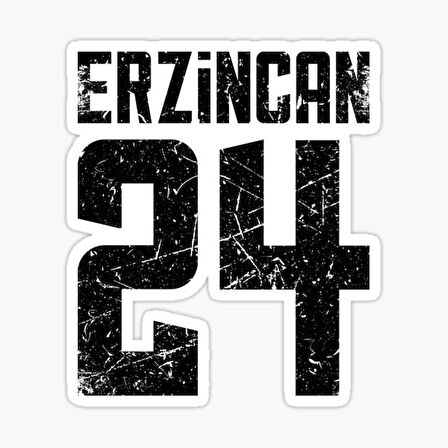 24 ERZİNCAN Sticker Yapıştırma Oto Etiket 17cm