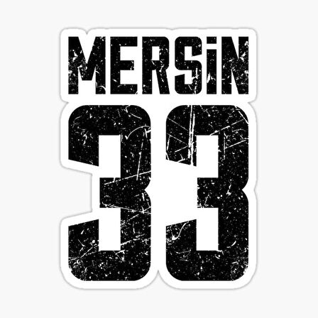 33 MERSİN Sticker Yapıştırma Oto Etiket 17cm