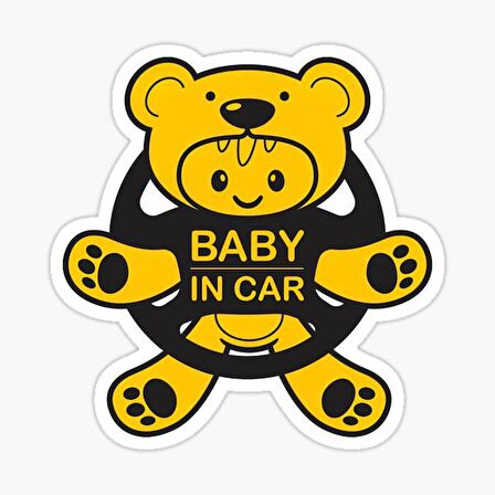 Arabada bebek var Baby On Board Sticker Etiket 19CM md7