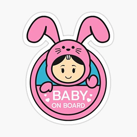 Arabada bebek var Baby On Board Sticker Yapıştırma 19CM md8