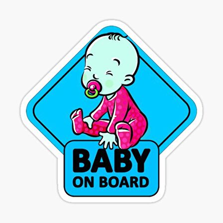 Arabada bebek var Baby On Board Sticker Yapıştırma 19CM md11