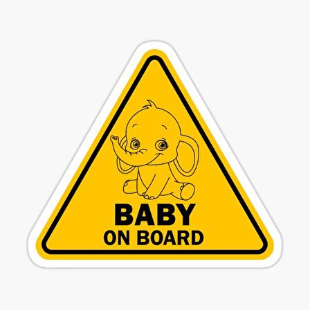 Arabada Bebek Var Sticker oto Yapıştırma Etiket 18cm MD14