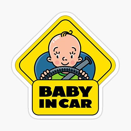 Arabada Bebek Var Sticker oto Yapıştırma Etiket 18cm MD28