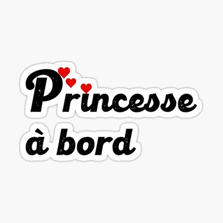 Arabada Prenses var Sticker Etiket Yapıştırma 19CM