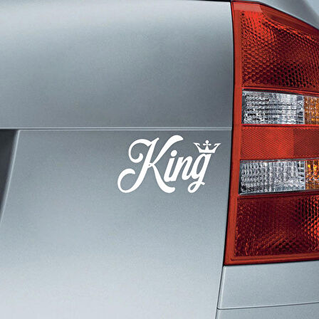 Aslan Araba Sticker Etiket Yapıştırması 16 CM Beyaz