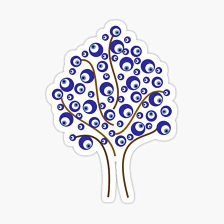 İlginç Nazar Boncuğu Sticker Duvar  Araba Yapıştırma Md7