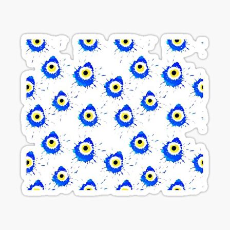 Nazar Boncuğu Yapıştırma Etiket Sticker Duvar 18cm Md10