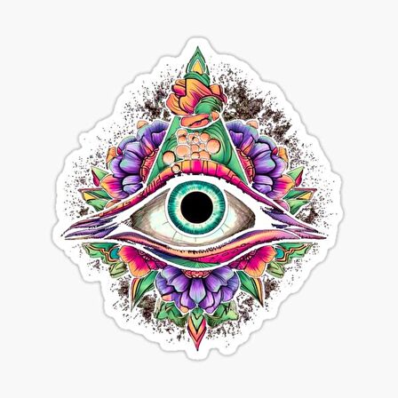 Nazar Boncuğu Yapıştırma Etiket Sticker Duvar 18cm Md12
