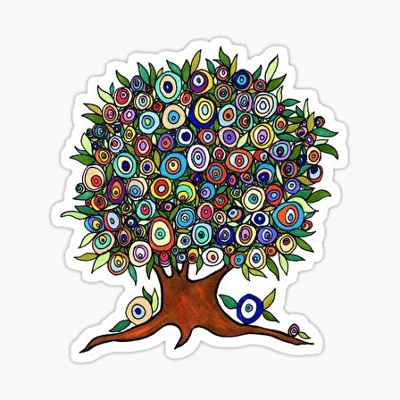 Nazar Boncuğu Yapıştırma Etiket Sticker Duvar 18cm Md15