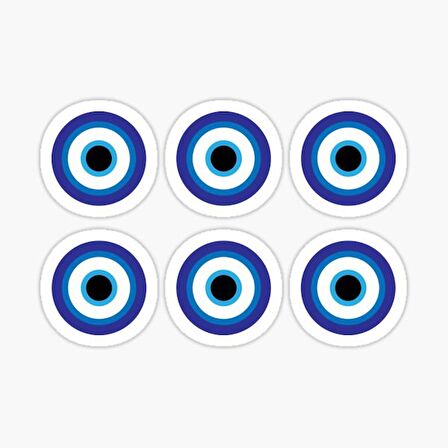 Nazar Boncuğu Yapıştırması Sticker Duvar Araba Md4 18cm