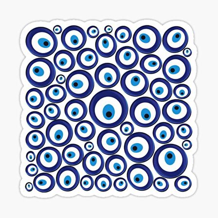 Nazar Boncuğu Yapıştırması Sticker Duvar Leptop 18cm MM6