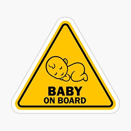 Uyarı Arabada Bebek Var Sticker oto Etiket 18cm MD50