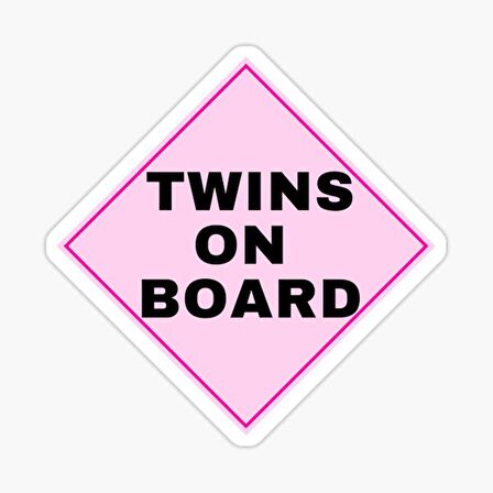 Uyarı Arabada İkiz Bebek Var Sticker oto Etiket 18cm MD11