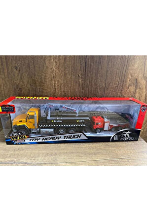 Oyuncak Die Cast Sesli Kamyon Metal Oyuncak Çekici Itfaiye Sesli Işıklı Sarı Scn