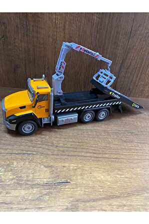 Oyuncak Die Cast Sesli Kamyon Metal Oyuncak Çekici Itfaiye Sesli Işıklı Sarı Scn