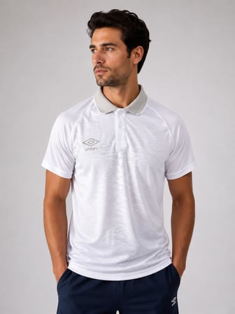UMBRO Vectör Kamp Erkek Beyaz Polyester Polo Yaka Spor Tişört TF0614