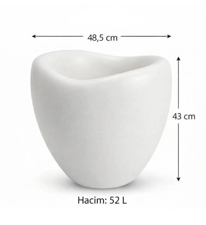 Omnipazar SO-LLE Lale Saksı Dekoratif Modern Plastik İç Kovalı 52 Litre 