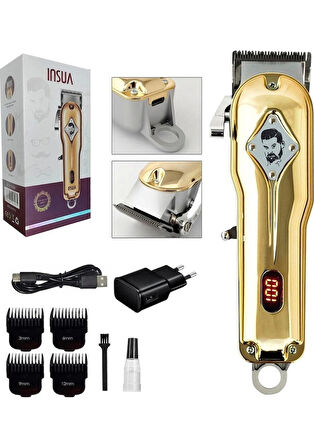 INSUA HK-760 Şarjlı Profosyonel Lcd Ekran Saç Sakal Tıraş Makinesi