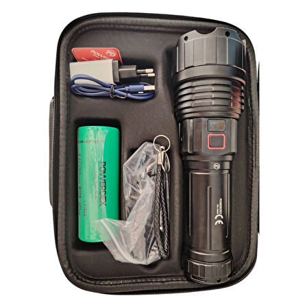 powerdex Pd-16000 90w 9000 Lümen Profesyonel Zoomlu Güçlü Uzun menzilli Avcı El Feneri (Yeni En Güçlü)