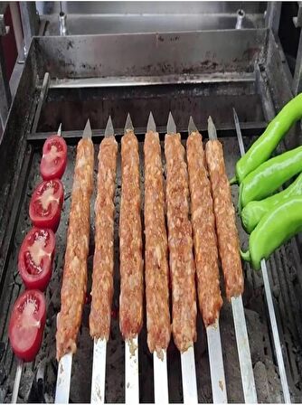 6 Adet Profesyonel Metal Kıyma Şiş (ADANA-URFA-ANTEP KEBAP ŞİŞİ)