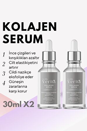 Dolgunlaştırıcı Botox Etkili Kırışıklık, Yaşlanma Karşıtı Leke giderici Kolajen Serum 30ml 2li