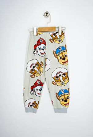 Paw Patrol Baskılı %100 Pamuk Uzun Kollu Erkek Çocuk  Bej Pijama Takımı (3,4,5,6,7,8 Yaş)