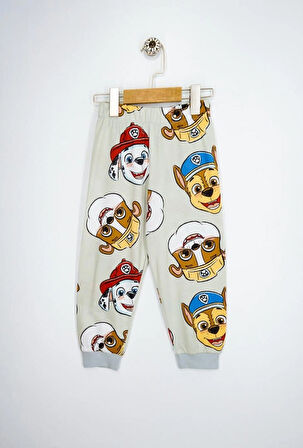 Paw Patrol Baskılı %100 Pamuk Uzun Kollu Erkek Bej Pijama Takımı (3,4,5,6,7,8 Yaş)