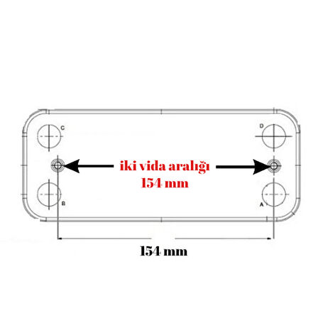 PLAKA EŞANJÖR ZILMET 12 PLAKA VIESSMAN 1D YENİ SERENA 17B1901224 154 MM