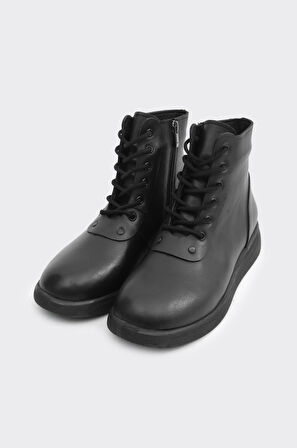Hakiki Deri Comfort Taban Fermuarlı Kadın Bot 