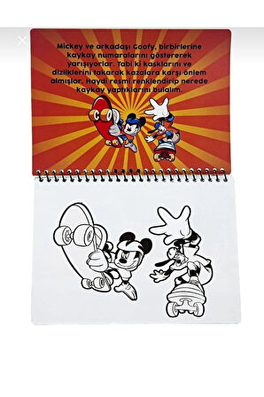 Disney Mickey Mouse Lisanslı Sihirli Boyama Kitabı Özel Sulu Kalem Ile Water Painting Mickey Mouse